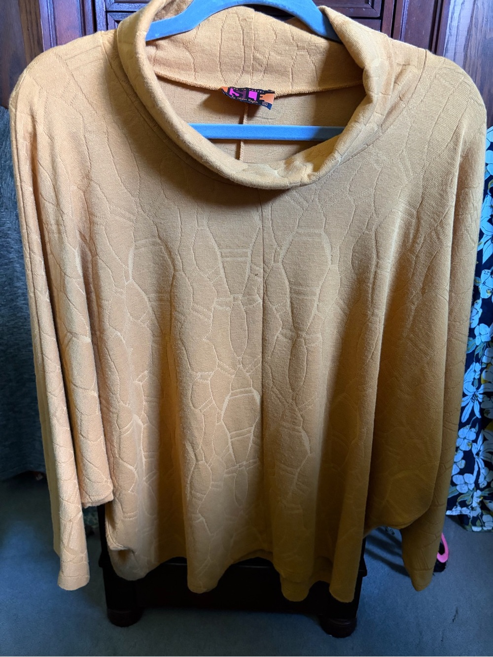 Cozy Mustard Cowl-Neck Tunic Sweater